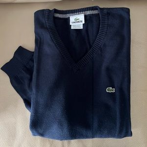 Men’s V-Neck Lacoste Navy Sweater